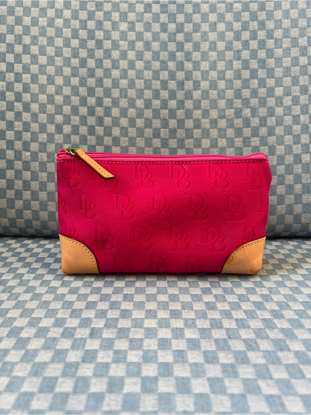Dooney & Bourke Pink Logo Canvas Zip Pouch